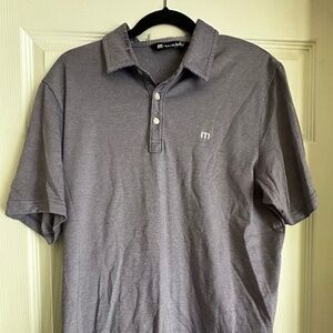 Travis Mathew Golf Polo Size L- Thin Plum Stripe